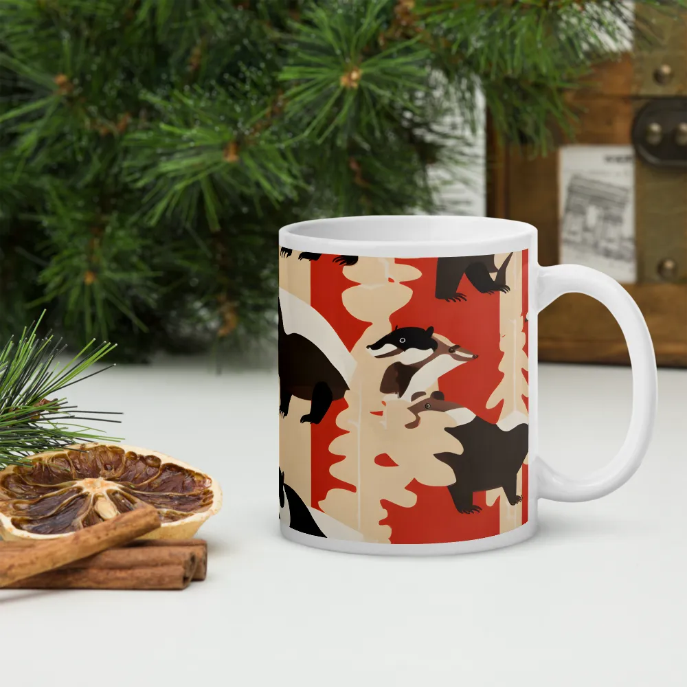 Wildlife Pattern: The Badger Tale | Mugs | Multiple Sizes & Colors