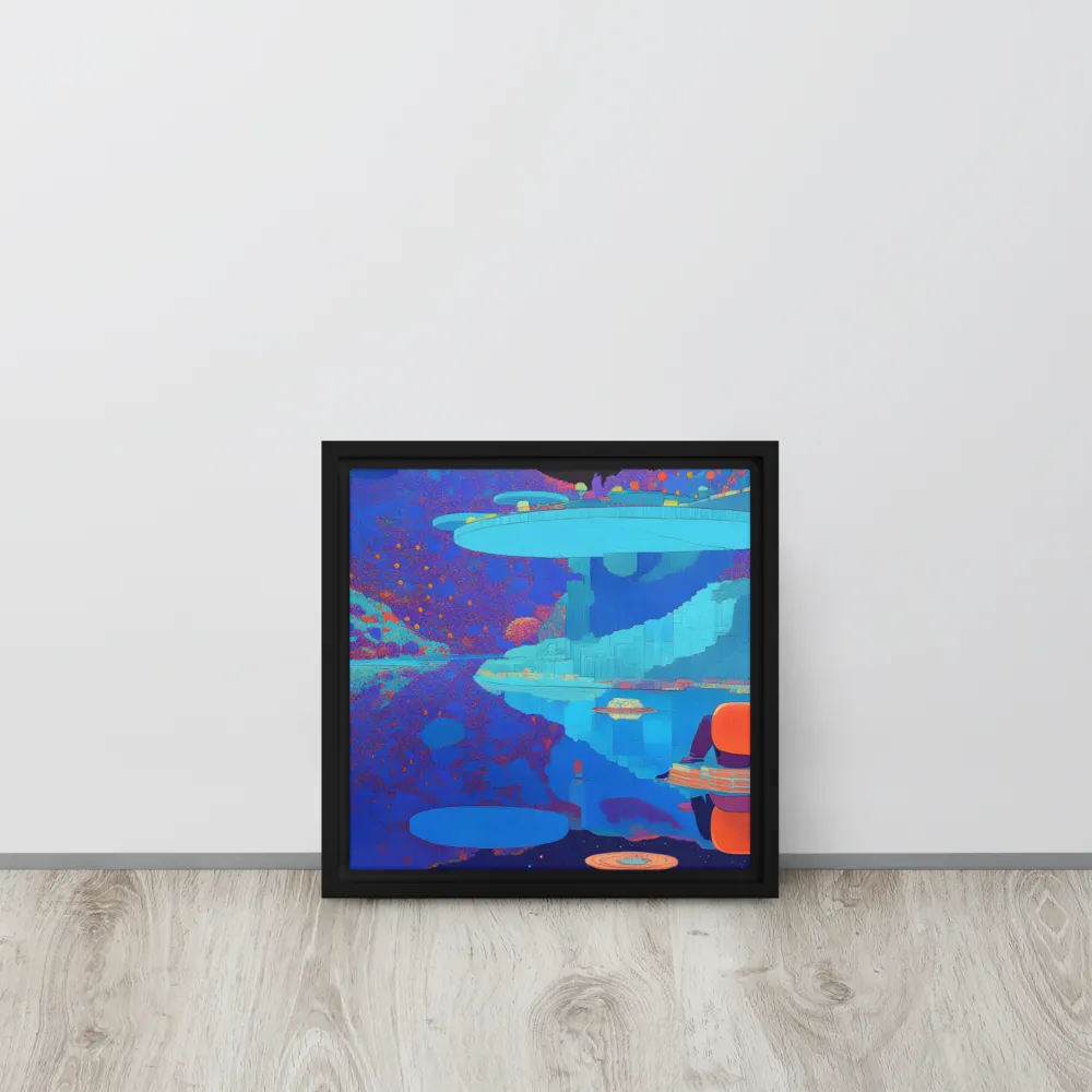 Reflections of Serenity | Canvas with Black Frame | 12″×12″