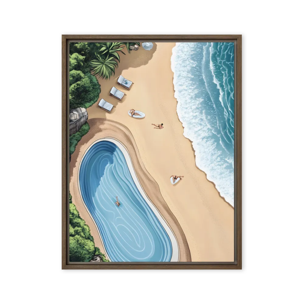 Serenity by the Shore | Canvas with Brown Frame | 24″×32″