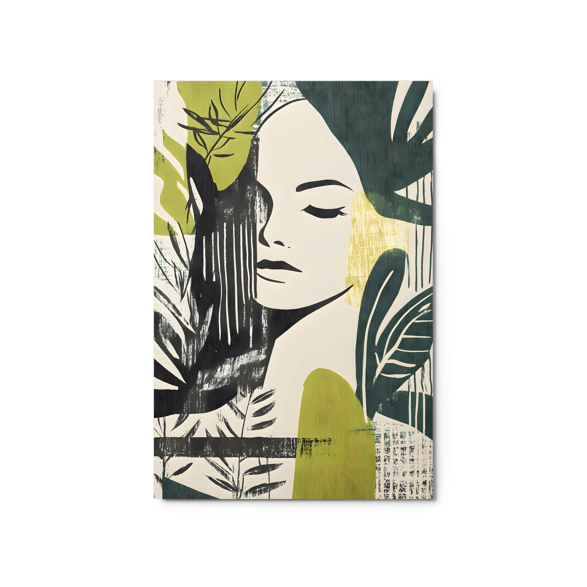 Serene Botanical Profile 
 Metal Print | 20″x 30″
