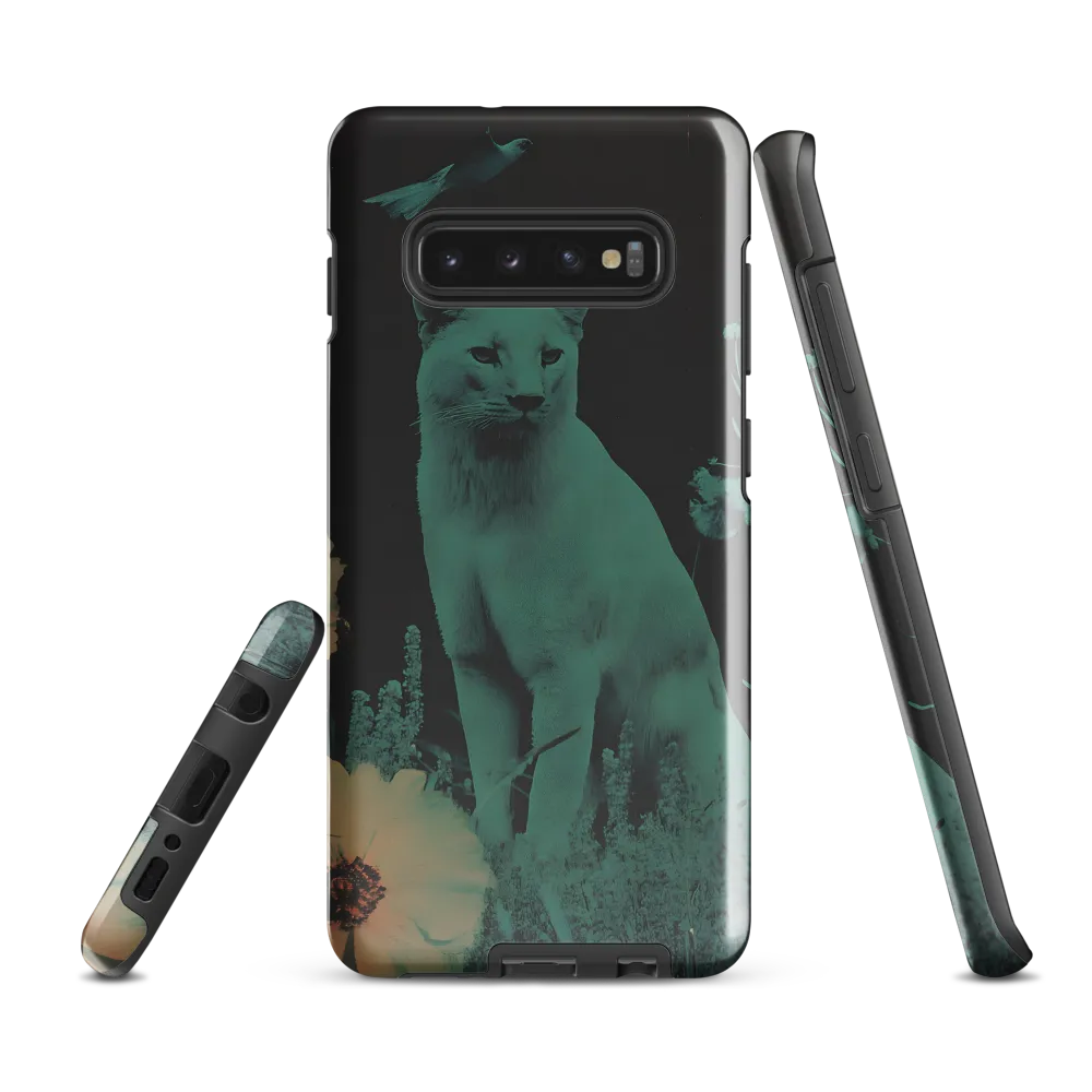 Cyan Reverie: A Surreal Encounter | Phone Case |  S10 Plus | Tough Case | Glossy