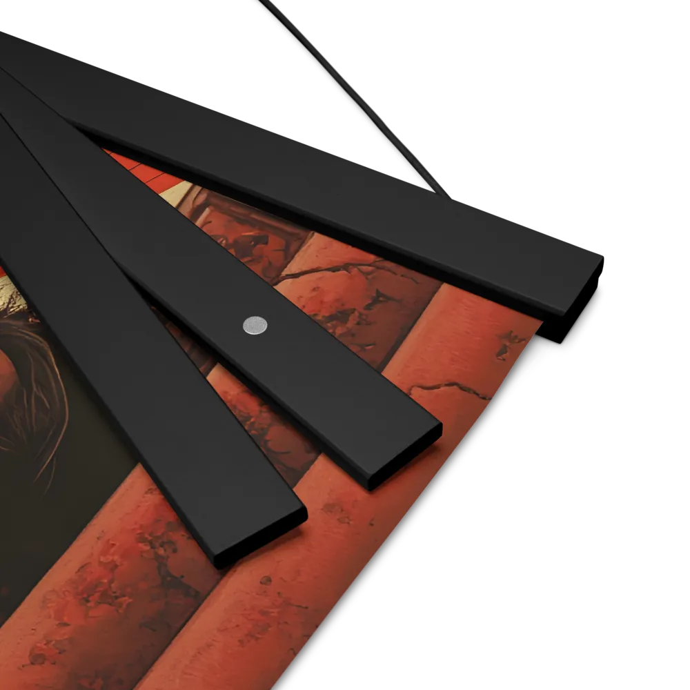 Defiant Echoes of Ruin | Poster With Black Wood Hanger | 16″×16″