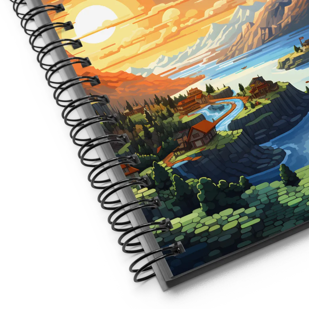 Tranquil Sunset Over Serene Landscape | Spiral Notebook