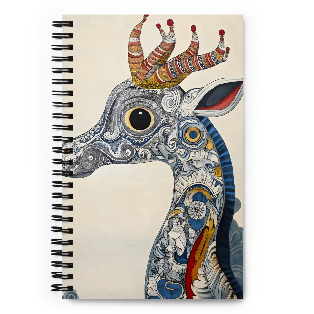 Whimsical Elegance: The Surreal Giraffe | Spiral Notebook