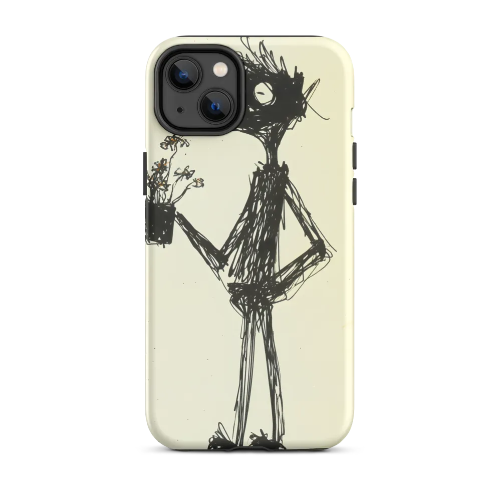Whimsical Figure with Flowers