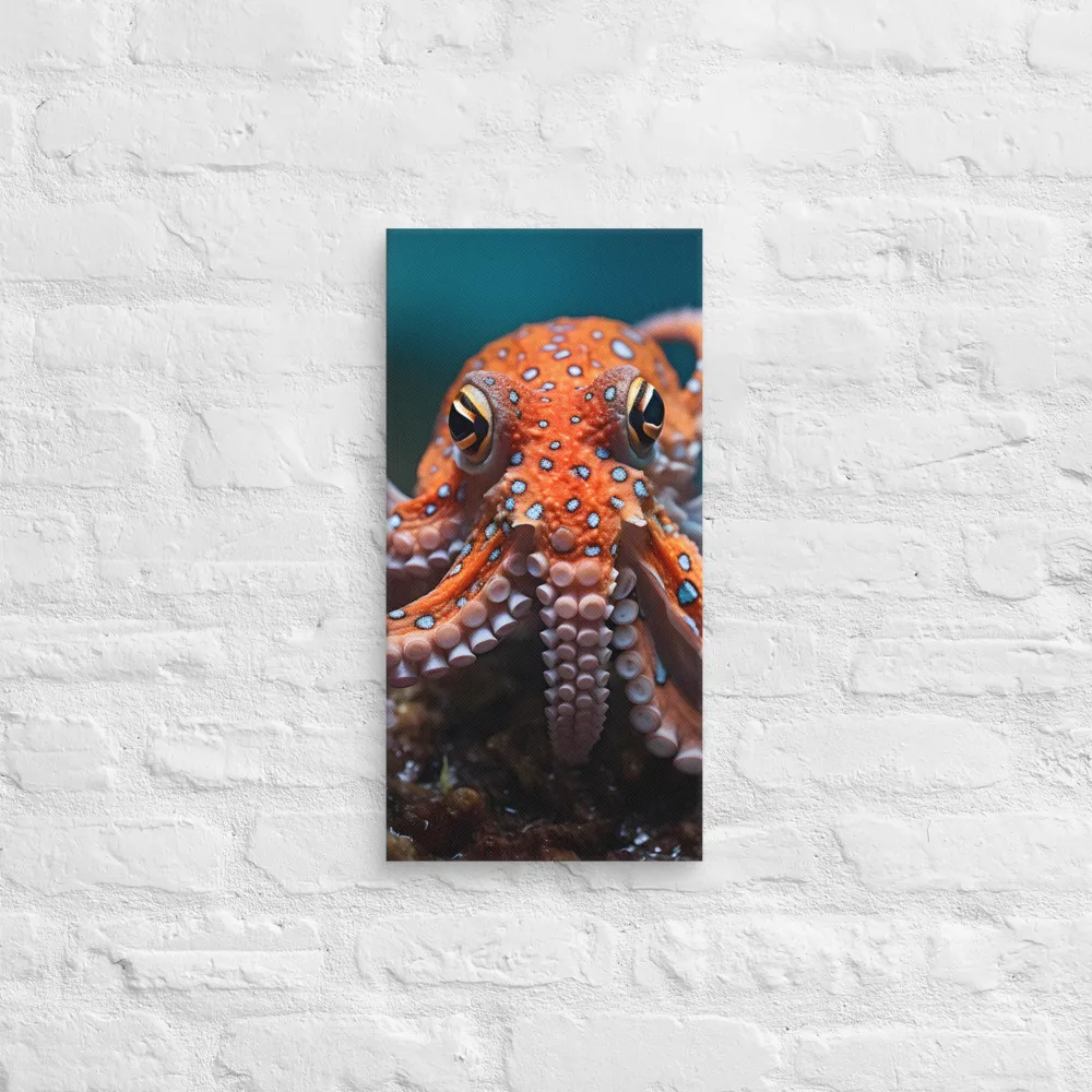 Curiosity of the Deep: The Orange Octopus | Canvas | 10″×20″