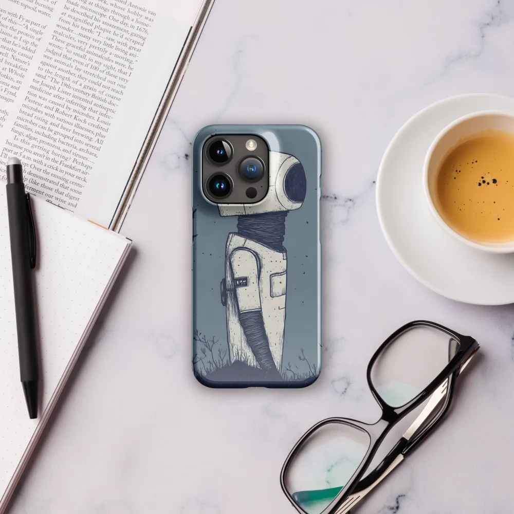Contemplative Robot in a Barren Landscape | Phone Case |  15 Pro | Snap Case | Glossy