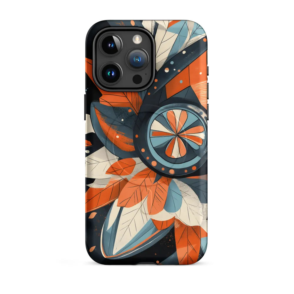 Floral Symphony in Orange and Teal