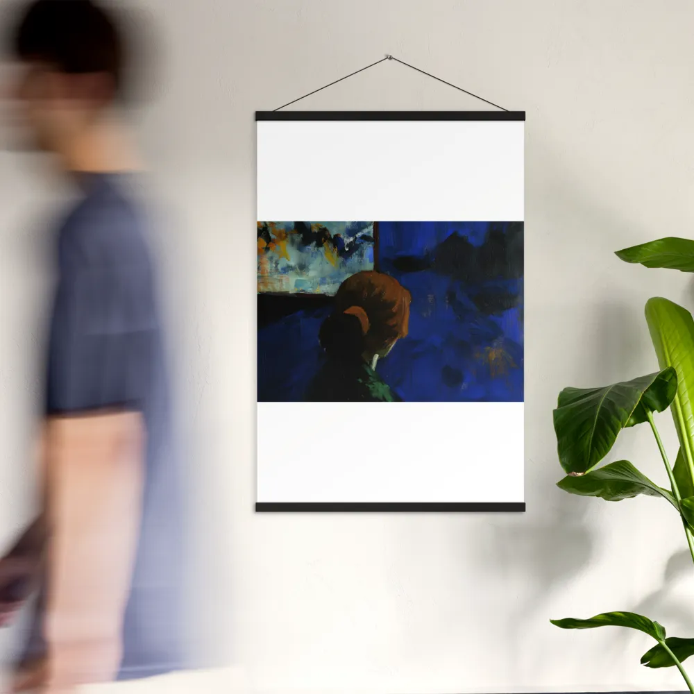 Contemplation Under the Night Sky | Poster With Black Wood Hanger | 24″×36″