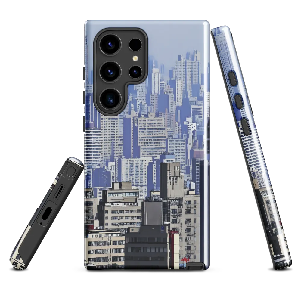 Urban Symphony: A Cityscape in Blues and Grays