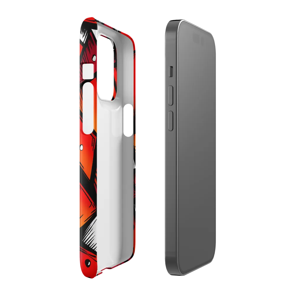 Dynamic Geometry of Red and Orange | Phone Case |  14 Pro | Snap Case | Glossy