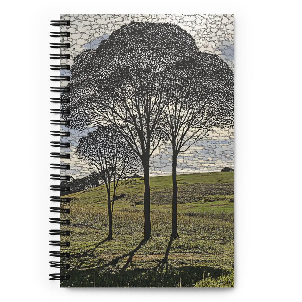 Tranquil Shadows: A Silhouette of Nature | Spiral Notebook