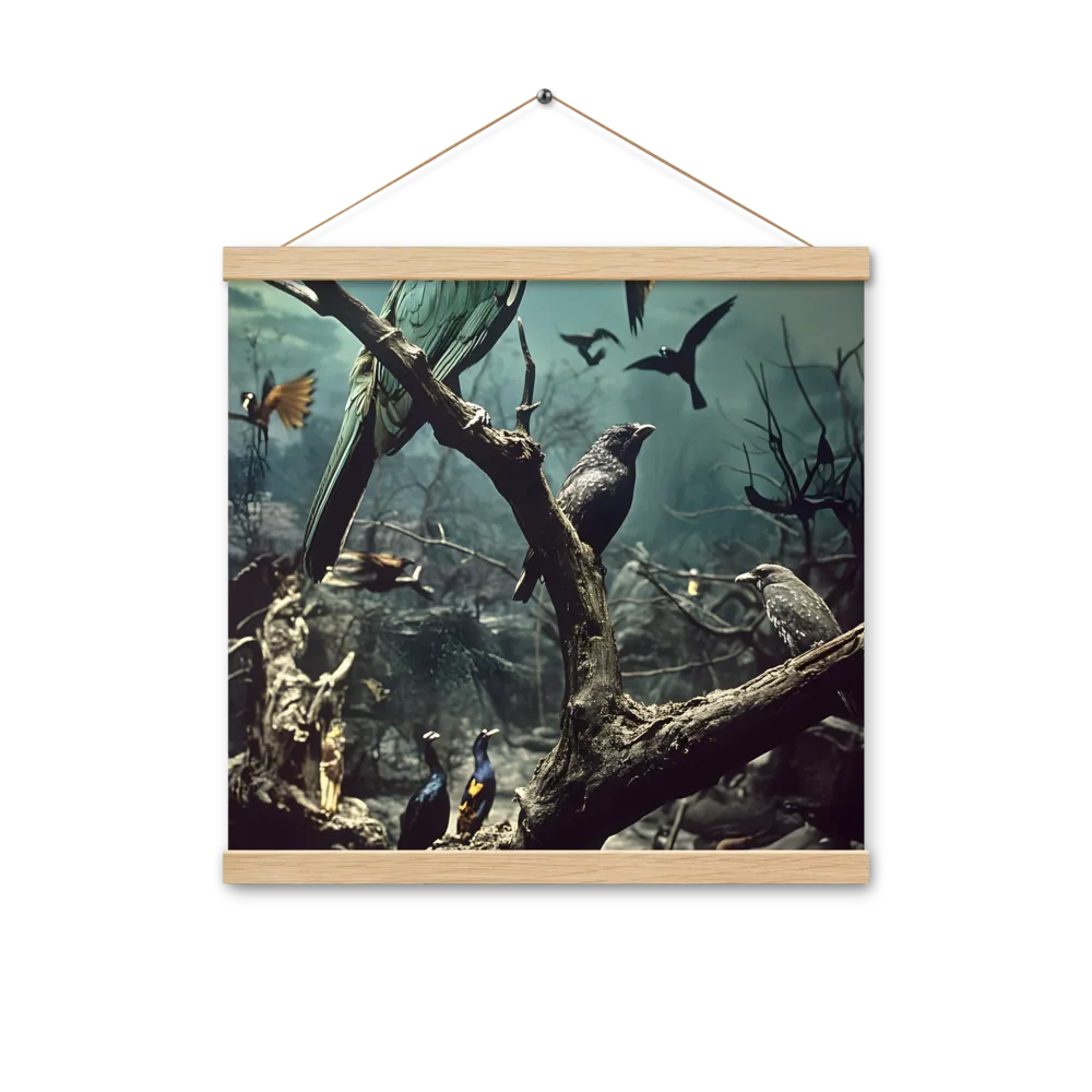 Whispers of the Avian Realm | Poster With Oak Wood Hanger | 16″×16″