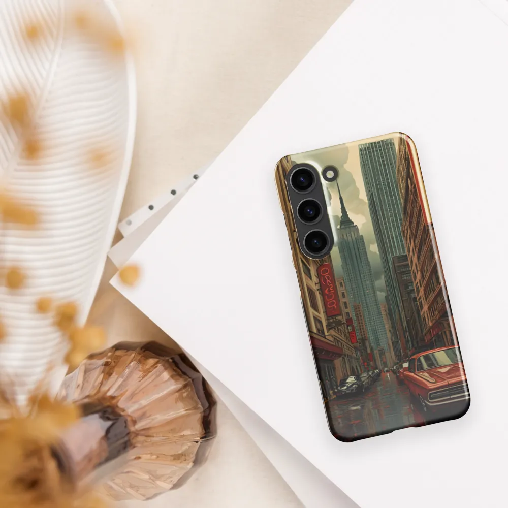 Nostalgic Cityscape: Reflections of a Forgotten Era | Phone Case |  S23 | Snap Case | Glossy