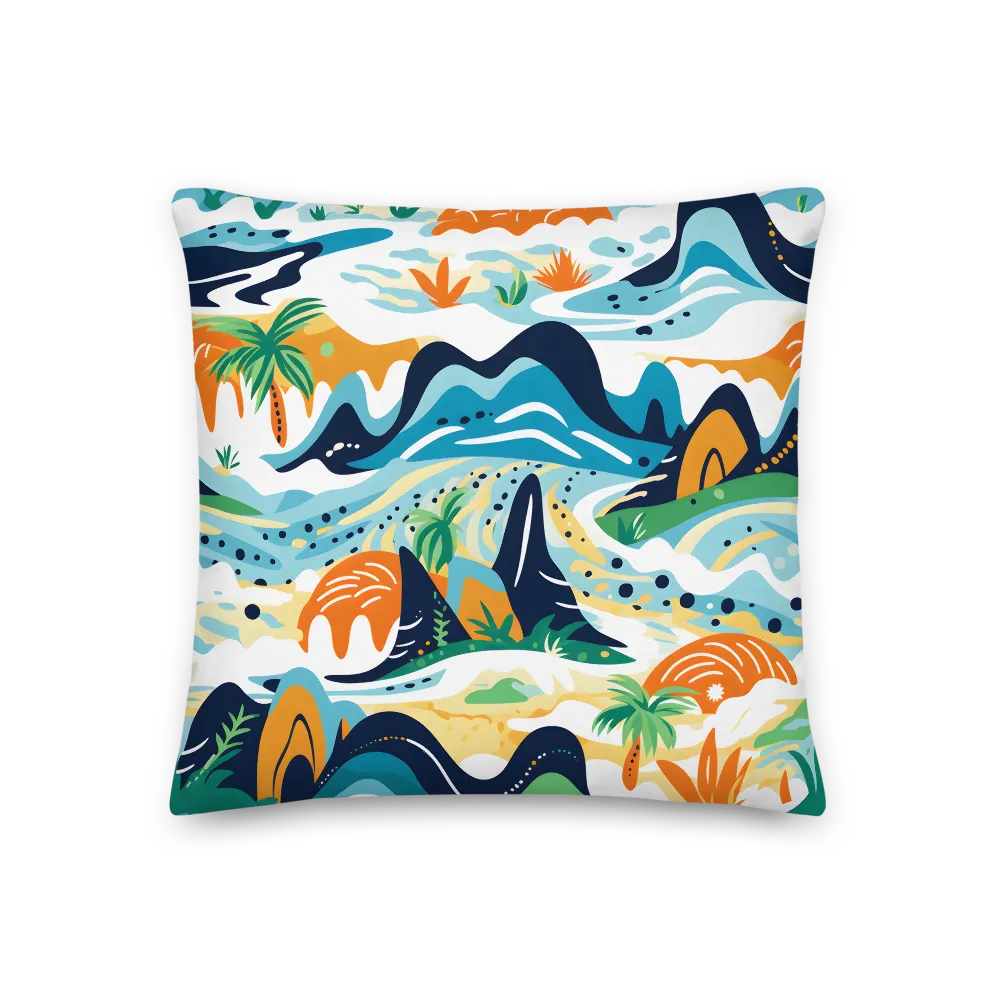 Abstract Tropical Landscape | Pillow | 18″×18″