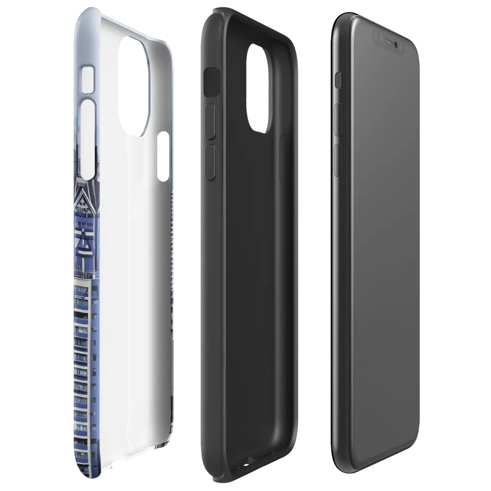 Urban Symphony: A Cityscape in Blues and Grays | Phone Case |  11 Pro Max | Tough Case | Glossy