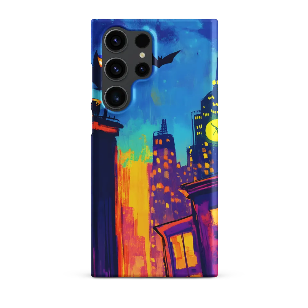 Midnight Clock over Neon Rooftops