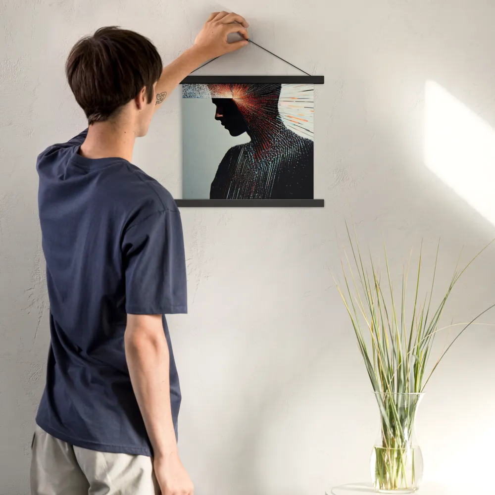 Radiant Reflection: An Abstract Journey of Thought | Poster With Black Wood Hanger | 14″×14″