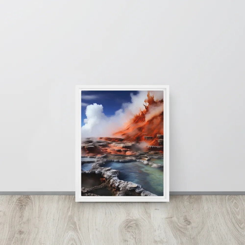 Nature's Fury: The Volcano's Expression | Canvas with White Frame | 11″×14″