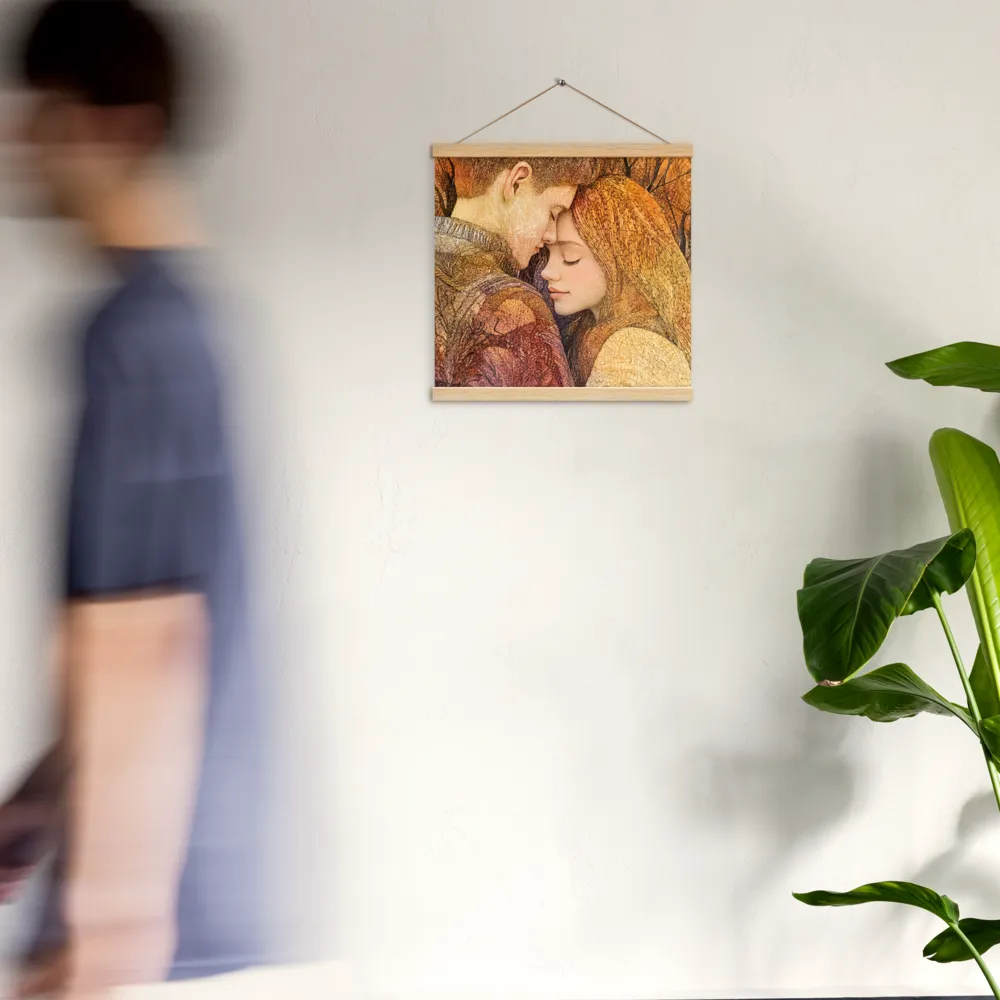 Embrace of Autumn | Poster With Oak Wood Hanger | 16″×16″