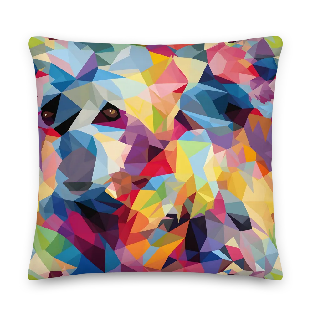 Playful Geometry: The Bear's Face | Pillow | 22″×22″