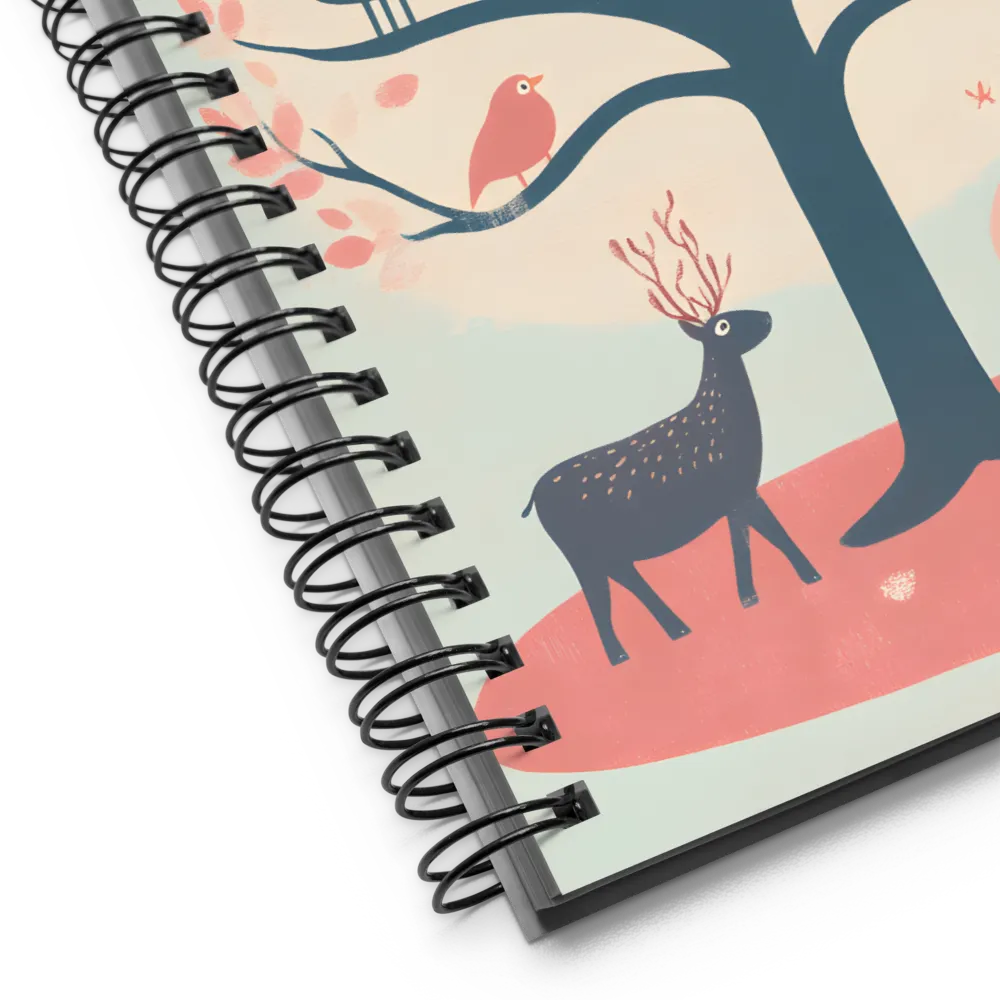 Whimsical Tree with Playful Creatures | Spiral Notebook