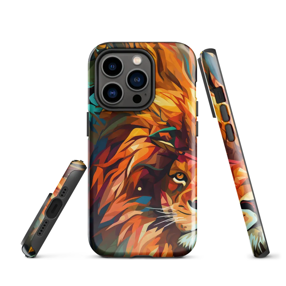 Majestic Gaze: The Polygonal Lion