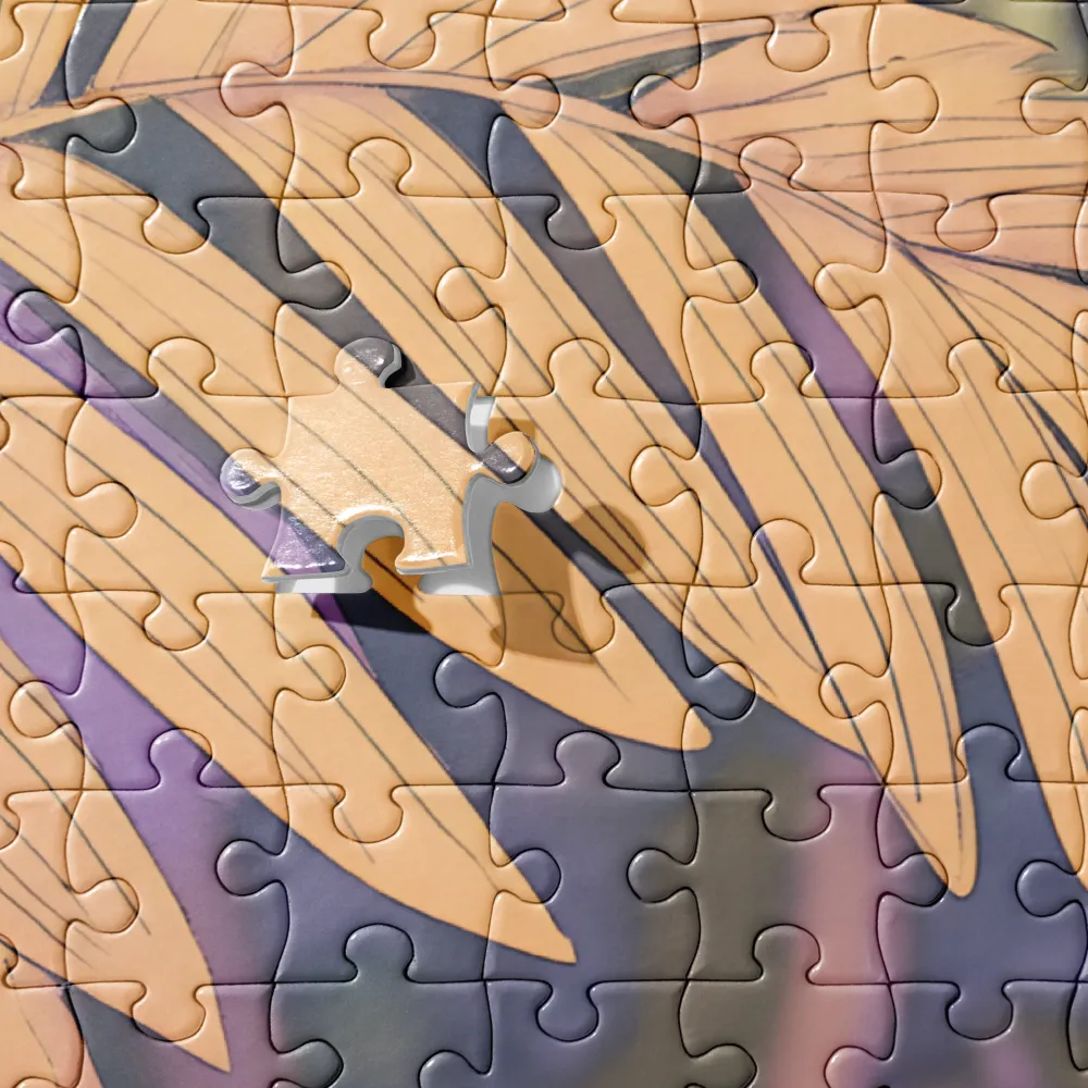 Harmonious Leaves in Digital Twilight | Jigsaw Puzzle | 252 pieces