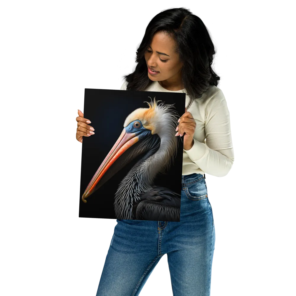 Majestic Portrait of a Pelican | Metal Print | 11″×14″