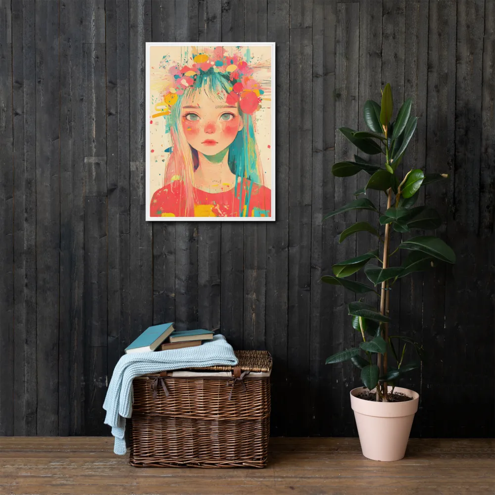 Whimsical Blossom | Canvas with White Frame | 20″×28″