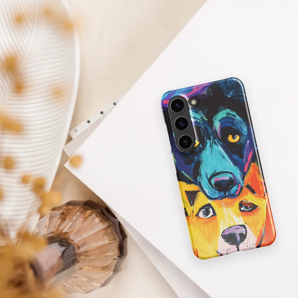 Vibrant Companions: An Expression of Canine Spirit | Phone Case |  S23 | Snap Case | Glossy