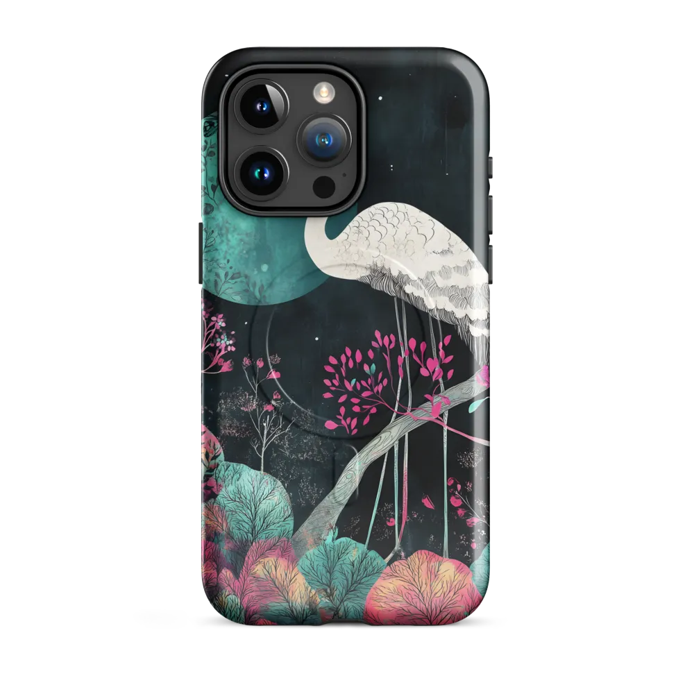 Ethereal Presence: Heron in a Floral Dreamscape