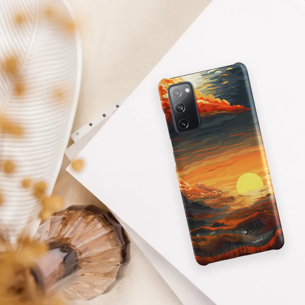 Ethereal Sunset: A Serene Landscape in Flowing Forms