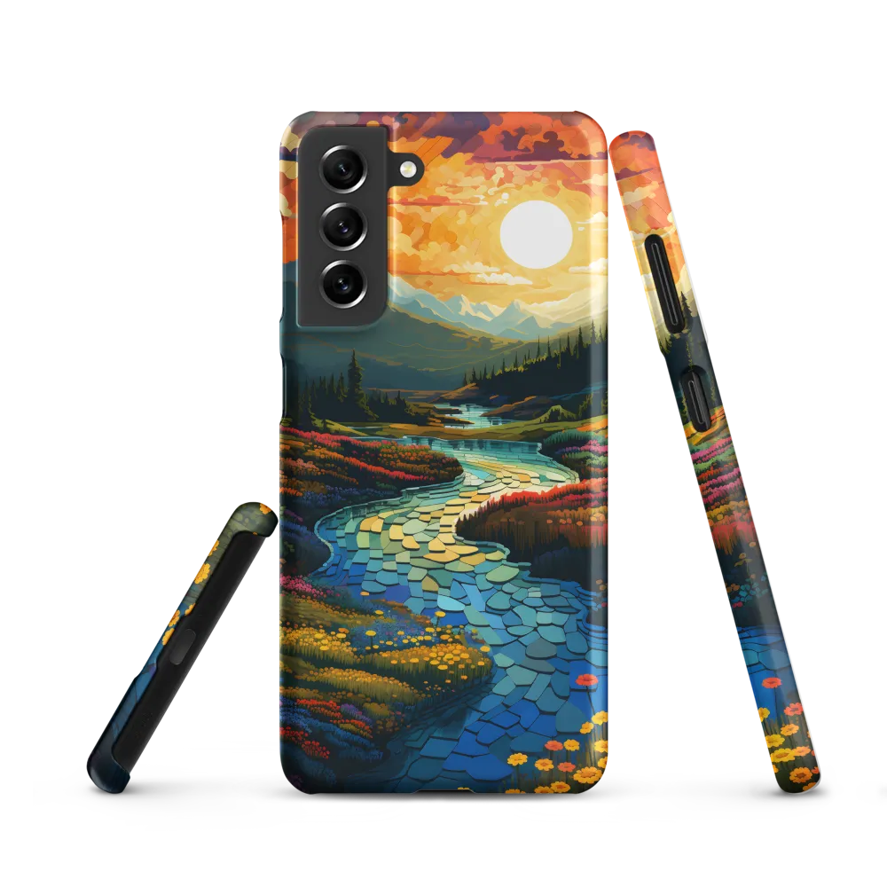 Serenity in Sunset: A Winding River's Embrace | Phone Case |  S21 | Snap Case | Matte