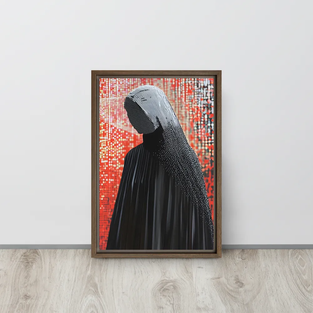 Veil of Modernity | Canvas with Brown Frame | 12″×18″