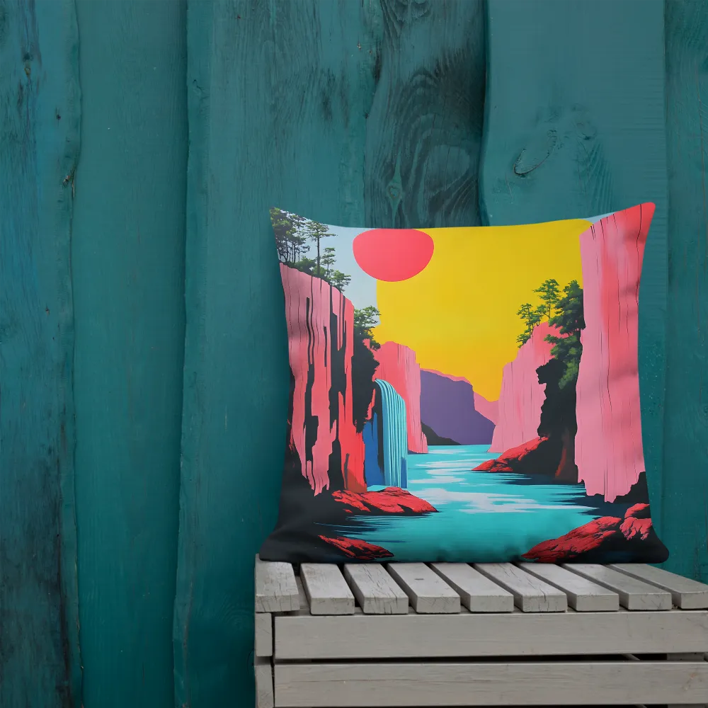 Dreamscape of Pink Cliffs and Turquoise Waters | Pillow & Pillow Case | Multiple Sizes