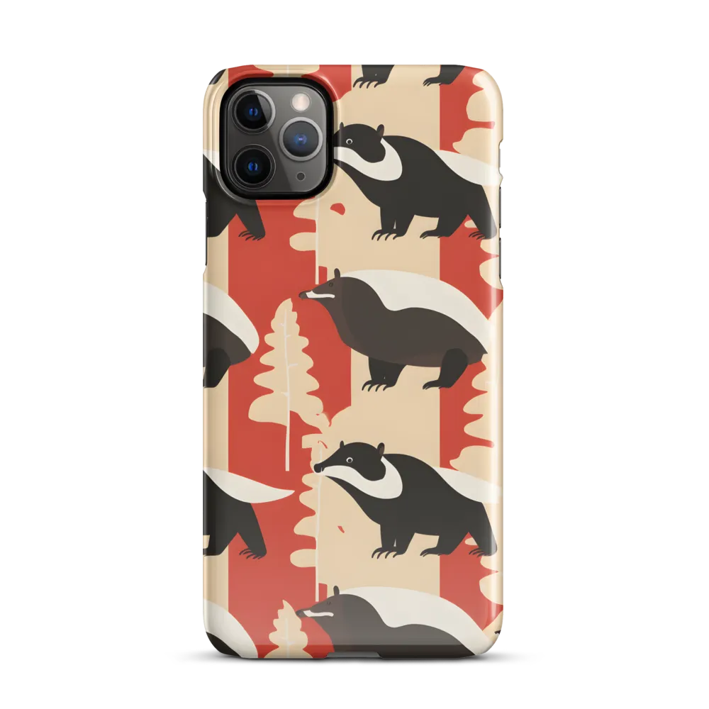 Wildlife Pattern: The Badger Tale | Phone Case |  11 Pro Max | Snap Case | Glossy