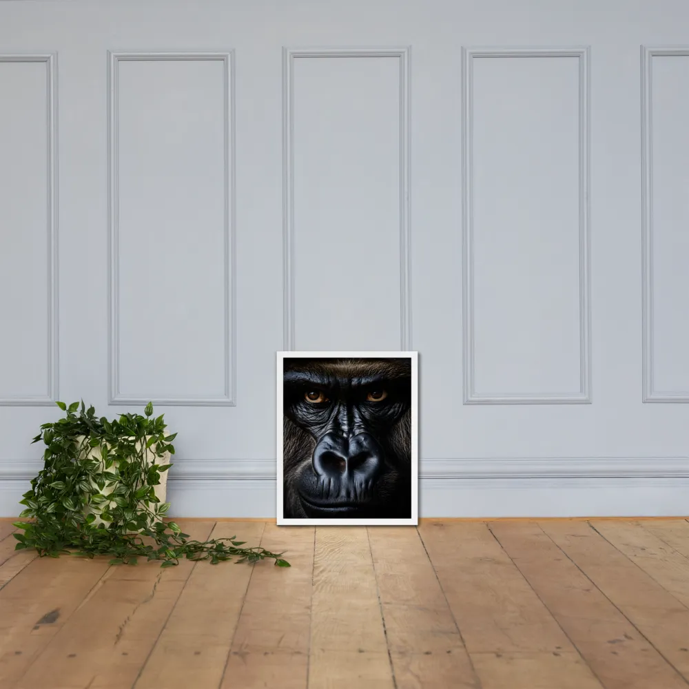 Gaze of the Wild: A Gorilla's Portrait | Poster with White Frame | 16″×20″
