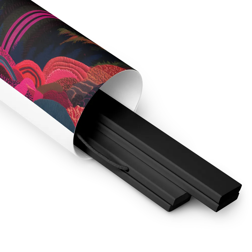 Ethereal Cascade: A Surreal Landscape | Poster With Black Wood Hanger | 8″×10″