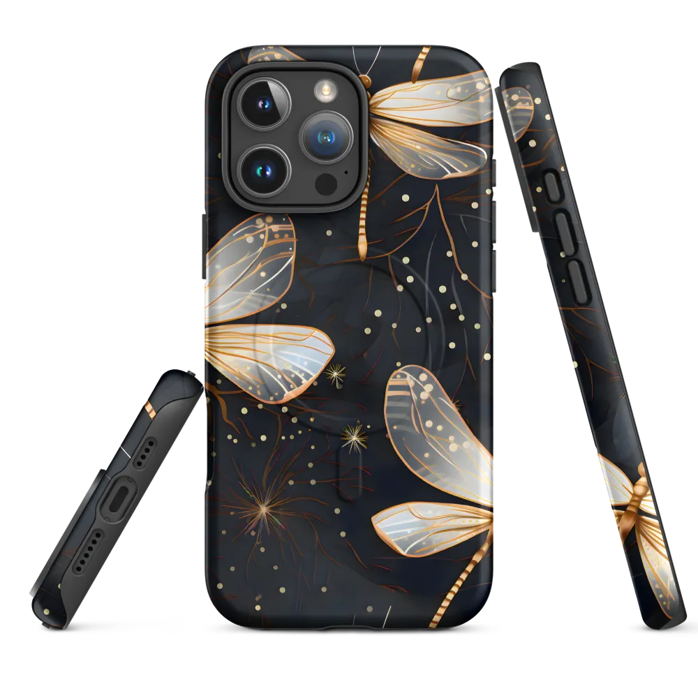Ethereal Dance: Dragonflies in a Midnight Garden