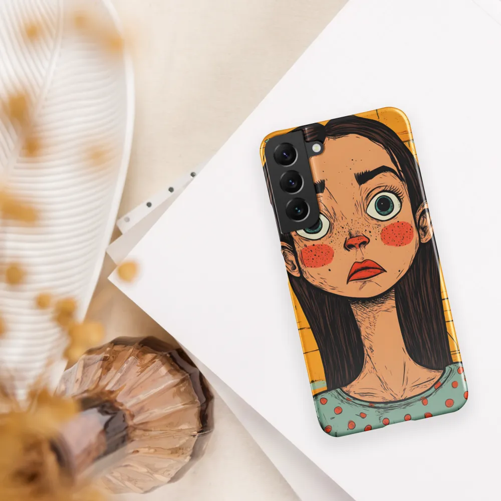 Wide-Eyed Portrait on Distressed Yellow Planks