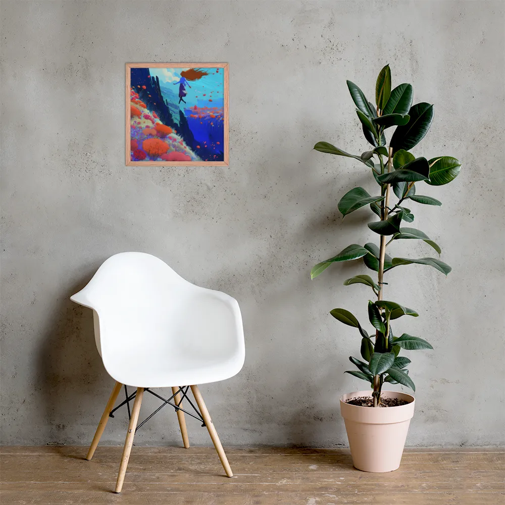 Whispers of Freedom | Poster with Red oak Frame | 16″×16″