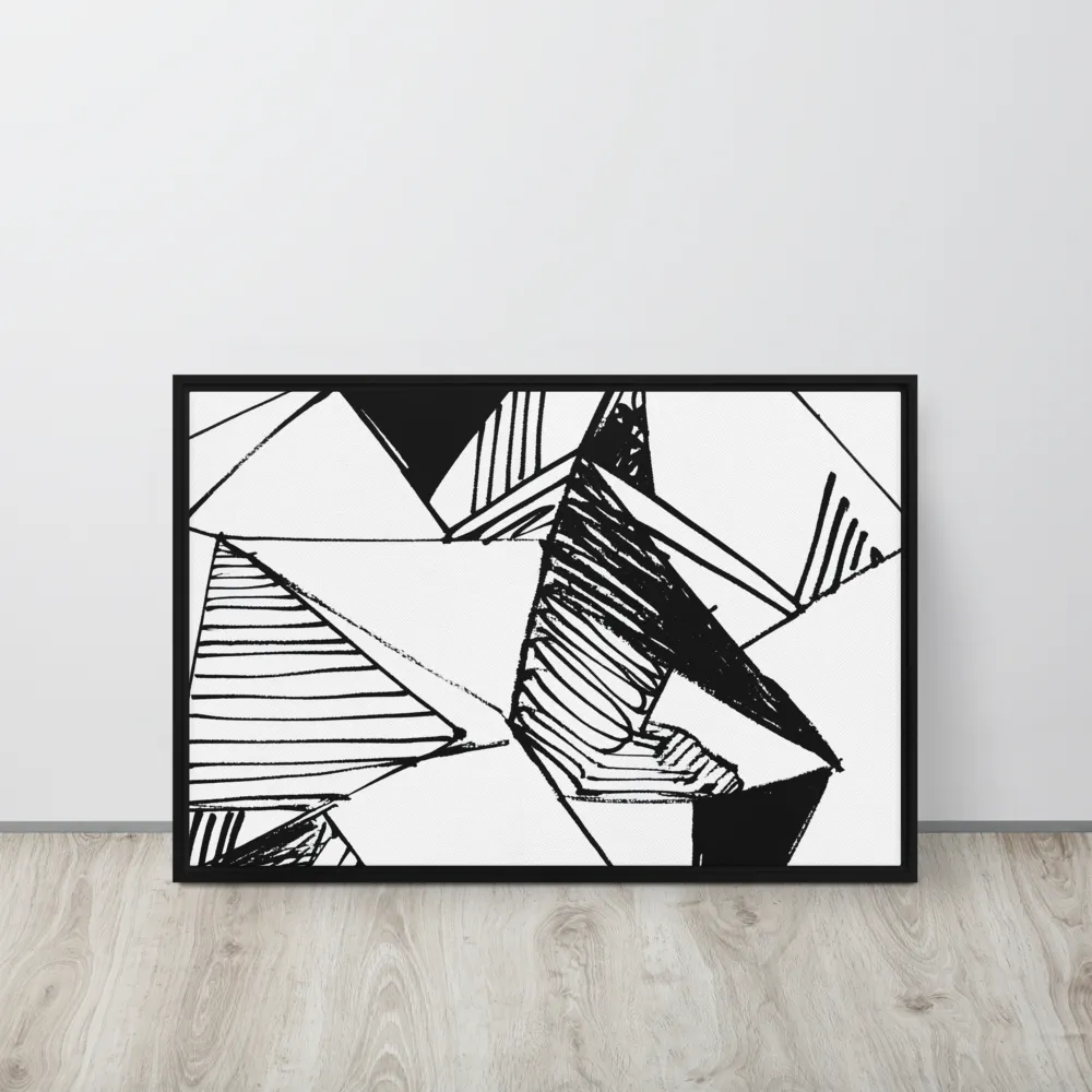 Dynamic Geometry in Ink | Canvas with Black Frame | 20″×30″