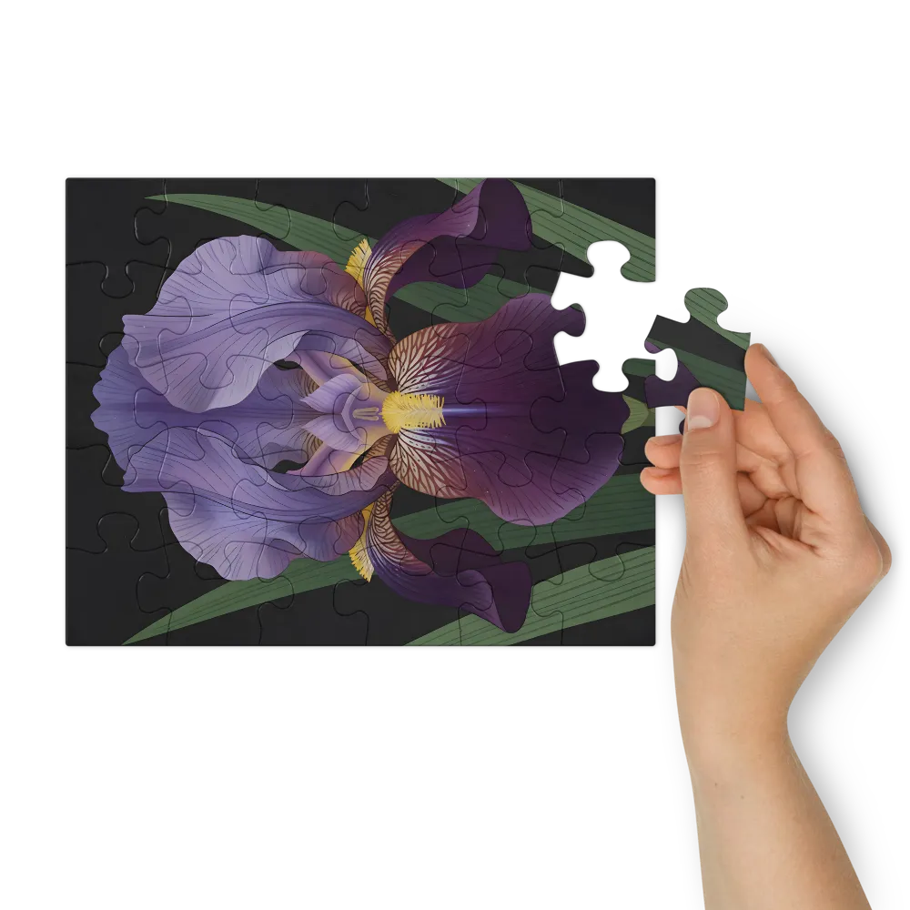 Violet Iris 
 Jigsaw Puzzle in Tin Box