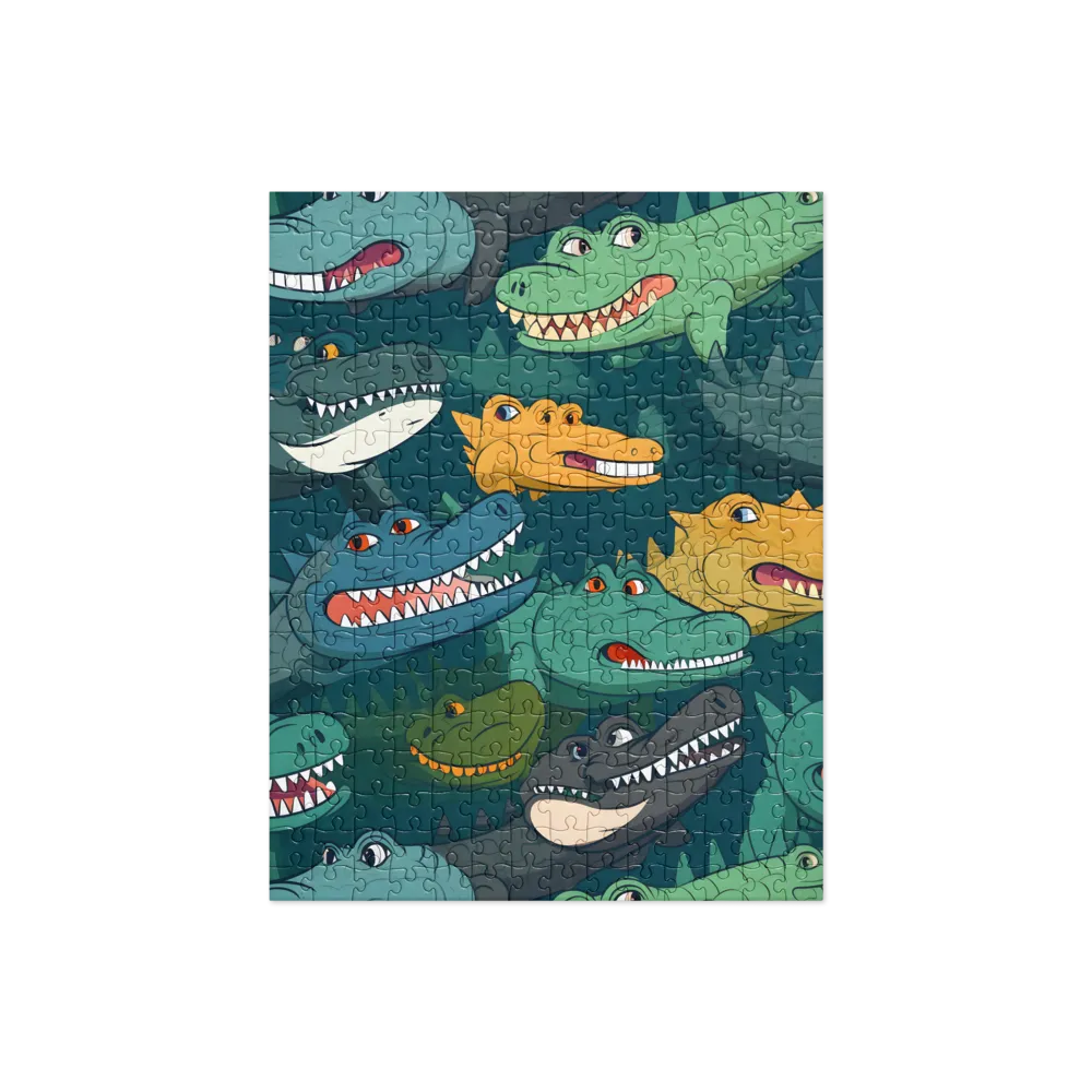 Cheerful Crocodilian Parade | Jigsaw Puzzle | 252 pieces