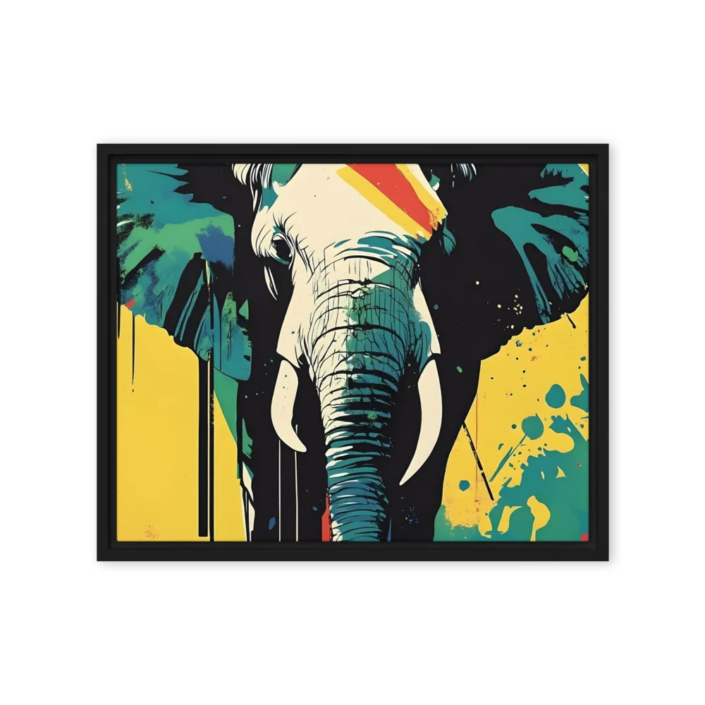 Elegance of the Wild: A Colorful Harmony | Canvas with Black Frame | 16″×20″