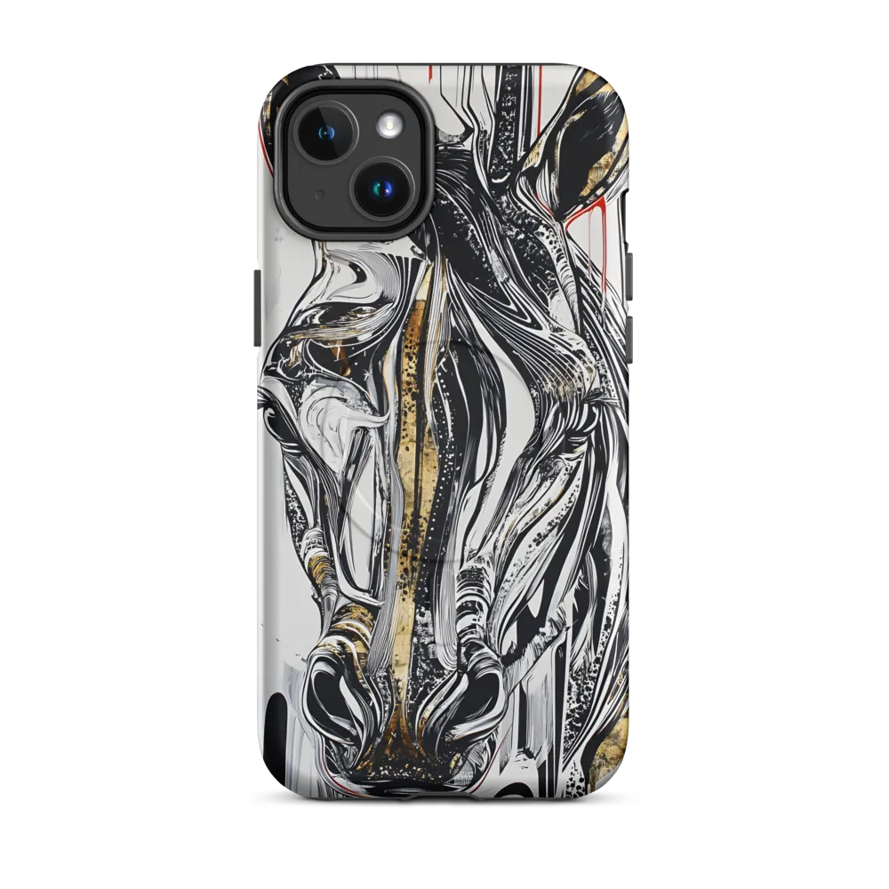 Ethereal Majesty: The Abstract Zebra | Phone Case |  14 Plus | MagSafe® Tough Case | Matte