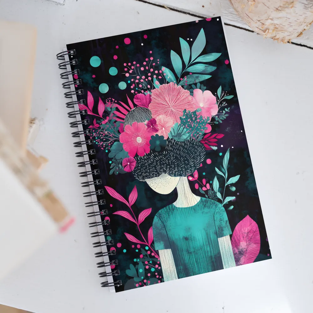 Floral Harmony: A Portrait of Serenity | Spiral Notebook