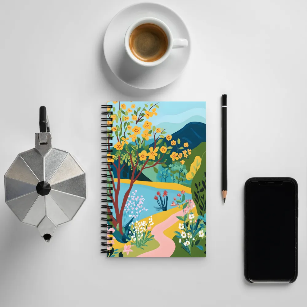 Blossoms by the Tranquil Waters | Spiral Notebook