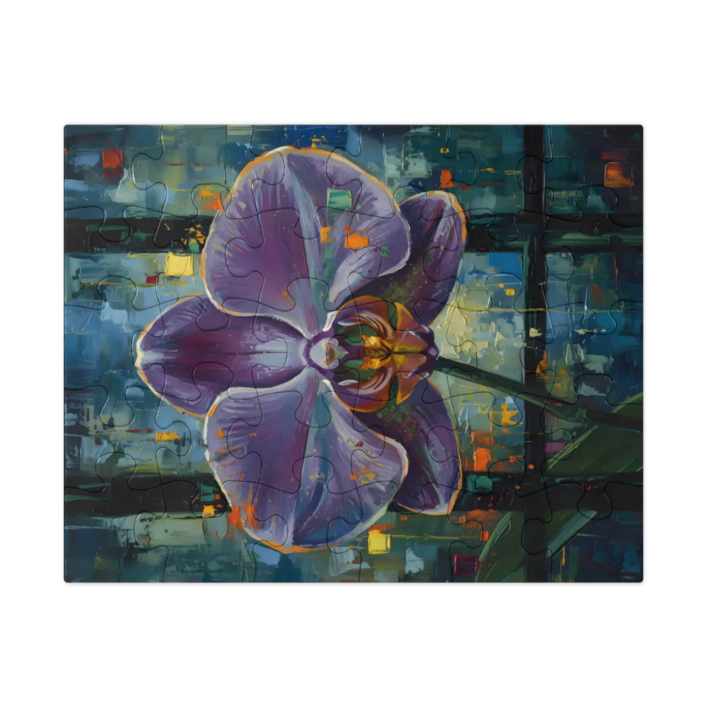 Purple Orchid Study 
 Jigsaw Puzzle in Tin Box